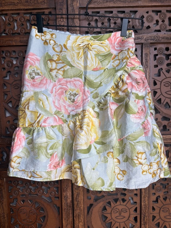 Express Dresses & Skirts - EXPRESS Floral Ruffle Wrap Skirt in Pastel Pink, Blue and Yellow
